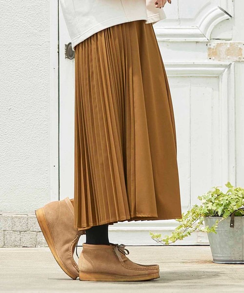 SILAS(サイラス)の「SIDE PLEATS SKIRT サイドプリーツ スカート サイラス(スカート・レディース・ブラウン/ネイビー・ONE SIZE)」の1枚目の写真