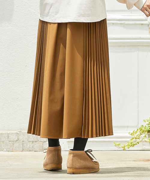 SILAS(サイラス)の「SIDE PLEATS SKIRT サイドプリーツ スカート サイラス(スカート・レディース・ブラウン/ネイビー・ONE SIZE)」の4枚目の写真