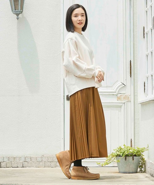 SILAS(サイラス)の「SIDE PLEATS SKIRT サイドプリーツ スカート サイラス(スカート・レディース・ブラウン/ネイビー・ONE SIZE)」の5枚目の写真