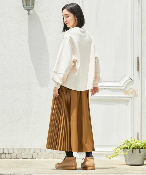 SILAS(サイラス)の「SIDE PLEATS SKIRT サイドプリーツ スカート サイラス(スカート・レディース・ブラウン/ネイビー・ONE SIZE)」の6枚目の写真