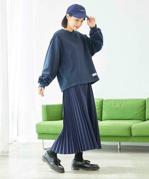 SILAS(サイラス)の「SIDE PLEATS SKIRT サイドプリーツ スカート サイラス(スカート・レディース・ブラウン/ネイビー・ONE SIZE)」の7枚目の写真