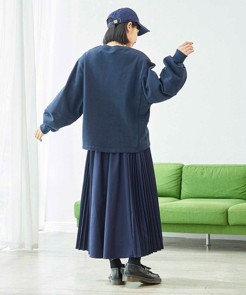 SILAS(サイラス)の「SIDE PLEATS SKIRT サイドプリーツ スカート サイラス(スカート・レディース・ブラウン/ネイビー・ONE SIZE)」の8枚目の写真