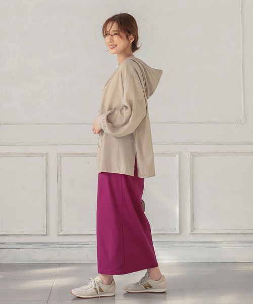 KOBE LETTUCE（コウベレタス）の「シアーフーディシャツ（シャツ/ブラウス・レディース・グレイッシュベージュ/ブラック・FREE）」の9枚目の写真