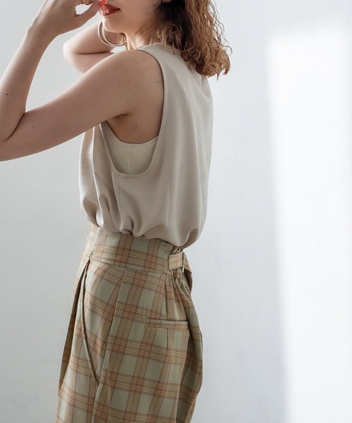 mystic（ミスティック）の「サテンタンクトップ（タンクトップ・レディース・ブラック/パープル/アイボリー・FREE）」の10枚目の写真