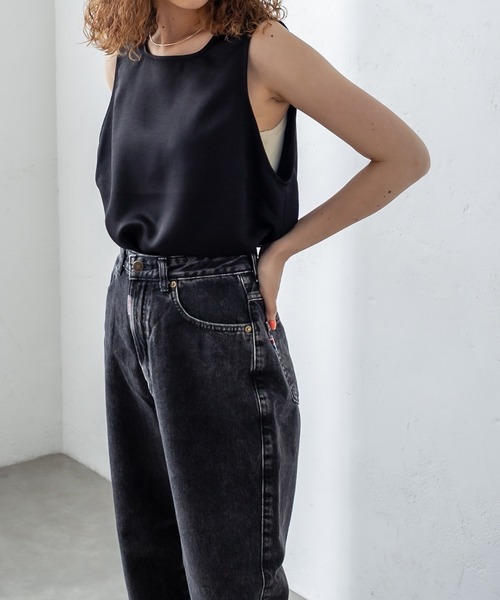 mystic（ミスティック）の「サテンタンクトップ（タンクトップ・レディース・ブラック/パープル/アイボリー・FREE）」の9枚目の写真