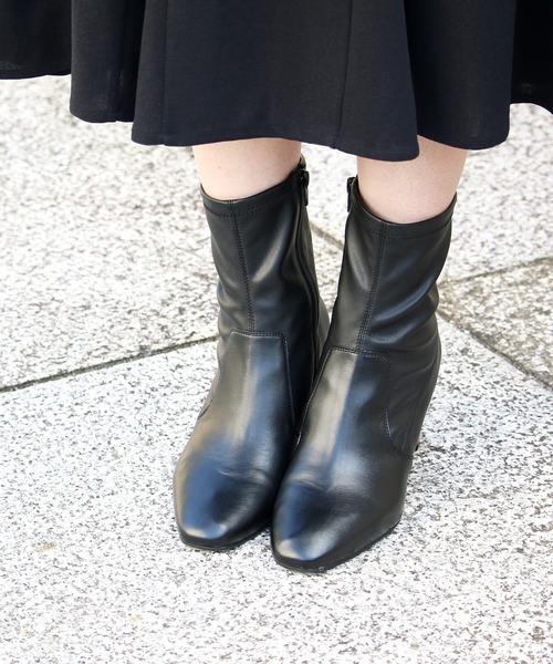 coca(ANDEX shoes product)(コカ)の「coca / コカ ソフトスクエアトゥ ストレッチショートブーツ 421009(ブーツ・レディース・ブラック・22cm/22.5cm/23cm/23.5cm/24cm/24.5cm)」の17枚目の写真