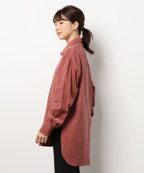 DouDou(ドゥドゥ)の「セットアップコールテンシャツ(シャツ/ブラウス・レディース・ライトグレー/チャコールグレー/ピンク・FREE)」の5枚目の写真