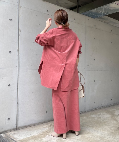 DouDou(ドゥドゥ)の「セットアップコールテンシャツ(シャツ/ブラウス・レディース・ライトグレー/チャコールグレー/ピンク・FREE)」の21枚目の写真