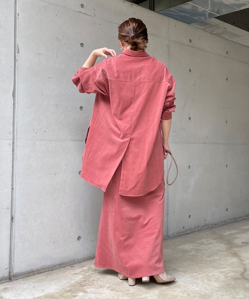 DouDou(ドゥドゥ)の「セットアップコールテンシャツ(シャツ/ブラウス・レディース・ライトグレー/チャコールグレー/ピンク・FREE)」の22枚目の写真