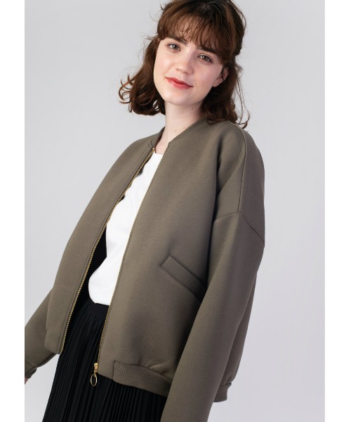 Design Tshirts Store graniph(デザイン ティーシャツ ストア グラニフ)の「アバブサファリ|ミドルジップブルゾン(ブルゾン・レディース・カーキ・FREE)」の1枚目の写真