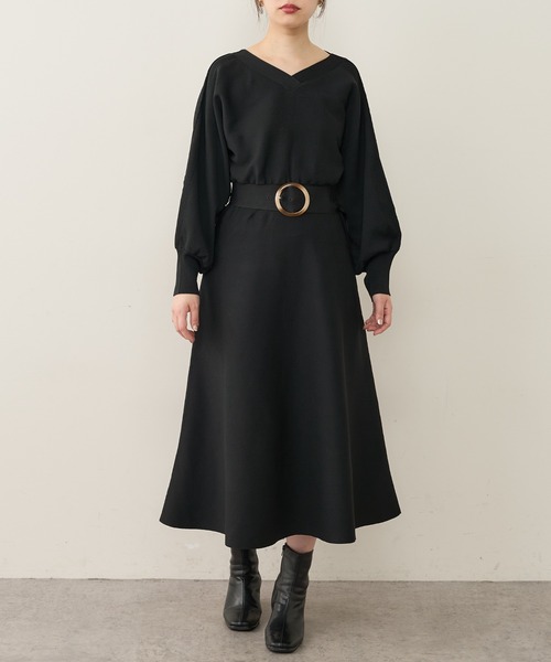 natural couture（ナチュラルクチュール）の「フワ軽2WAY Aラインワンピース（ワンピース・レディース・ラベンダー/レッド系その他/カーキ/グレイッシュベージュ/ブラック・FREE）」の13枚目の写真