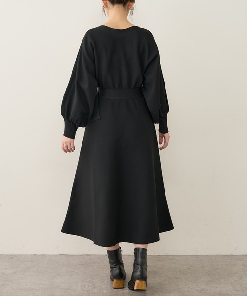 natural couture（ナチュラルクチュール）の「フワ軽2WAY Aラインワンピース（ワンピース・レディース・ラベンダー/レッド系その他/カーキ/グレイッシュベージュ/ブラック・FREE）」の8枚目の写真