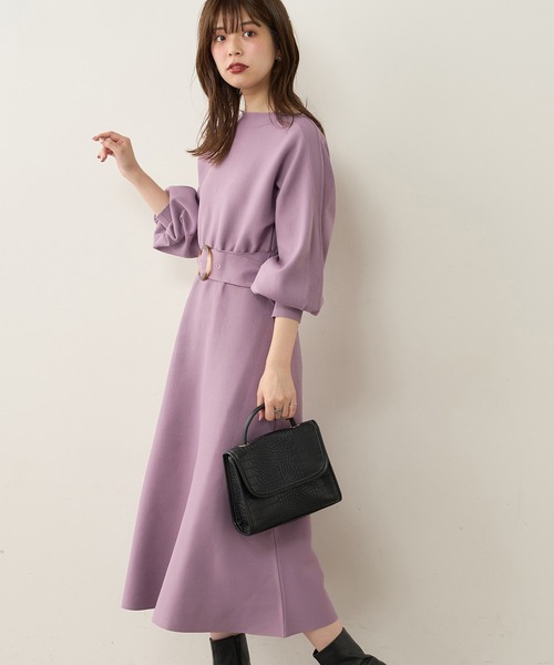 natural couture（ナチュラルクチュール）の「フワ軽2WAY Aラインワンピース（ワンピース・レディース・ラベンダー/レッド系その他/カーキ/グレイッシュベージュ/ブラック・FREE）」の18枚目の写真