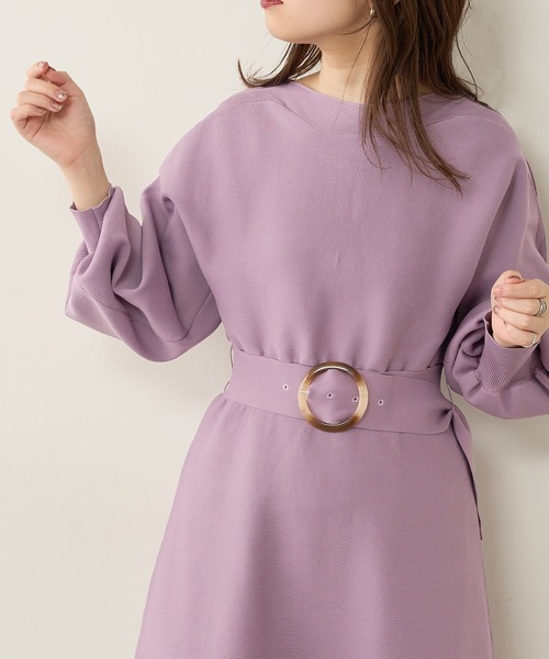 natural couture（ナチュラルクチュール）の「フワ軽2WAY Aラインワンピース（ワンピース・レディース・ラベンダー/レッド系その他/カーキ/グレイッシュベージュ/ブラック・FREE）」の15枚目の写真