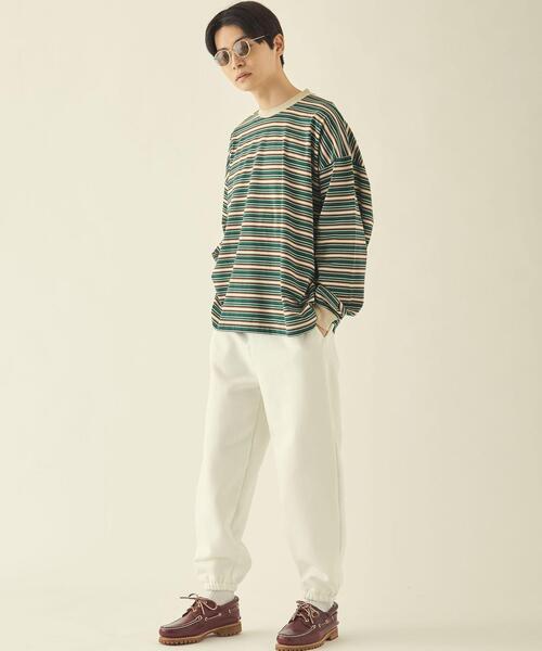 info. BEAUTY&YOUTH（インフォビューティアンドユース）の「【WEB限定】＜info. BEAUTY&YOUTH＞ スーパービッグ ボーダー カットソー（Tシャツ/カットソー・メンズ・ダークブラウン/コバルトブルー/ブラック/オリーブ・S/M/L）」の12枚目の写真