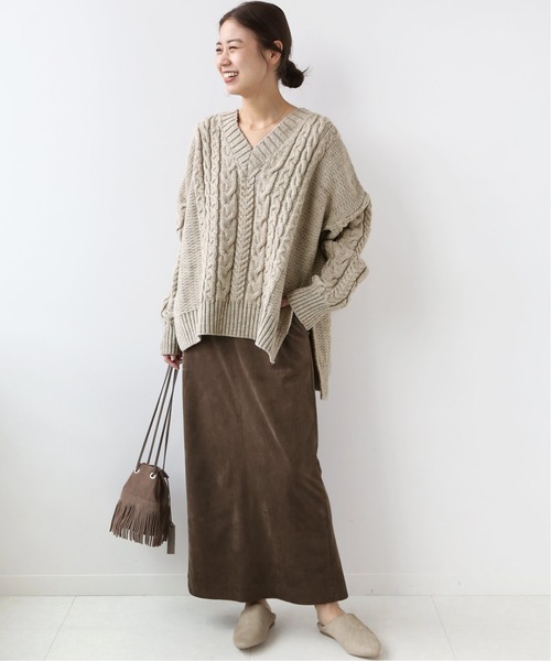 Oldderby Knitwear(オールダービーニットウェア)の「【Oldderby Knitwear】サイドスリットニットプルオーバー◆(ニット/セーター・レディース・ブルー/ナチュラル/ホワイト・MEDIUM)」の11枚目の写真