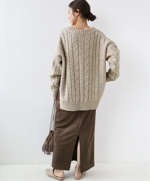 Oldderby Knitwear(オールダービーニットウェア)の「【Oldderby Knitwear】サイドスリットニットプルオーバー◆(ニット/セーター・レディース・ブルー/ナチュラル/ホワイト・MEDIUM)」の14枚目の写真
