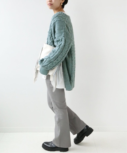 Oldderby Knitwear(オールダービーニットウェア)の「【Oldderby Knitwear】サイドスリットニットプルオーバー◆(ニット/セーター・レディース・ブルー/ナチュラル/ホワイト・MEDIUM)」の18枚目の写真