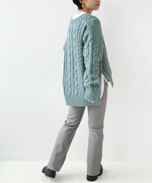 Oldderby Knitwear(オールダービーニットウェア)の「【Oldderby Knitwear】サイドスリットニットプルオーバー◆(ニット/セーター・レディース・ブルー/ナチュラル/ホワイト・MEDIUM)」の19枚目の写真