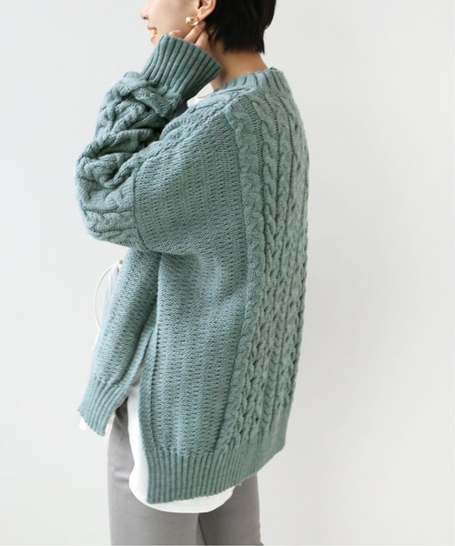 Oldderby Knitwear(オールダービーニットウェア)の「【Oldderby Knitwear】サイドスリットニットプルオーバー◆(ニット/セーター・レディース・ブルー/ナチュラル/ホワイト・MEDIUM)」の21枚目の写真