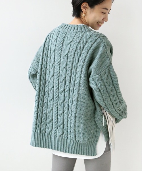 Oldderby Knitwear(オールダービーニットウェア)の「【Oldderby Knitwear】サイドスリットニットプルオーバー◆(ニット/セーター・レディース・ブルー/ナチュラル/ホワイト・MEDIUM)」の22枚目の写真