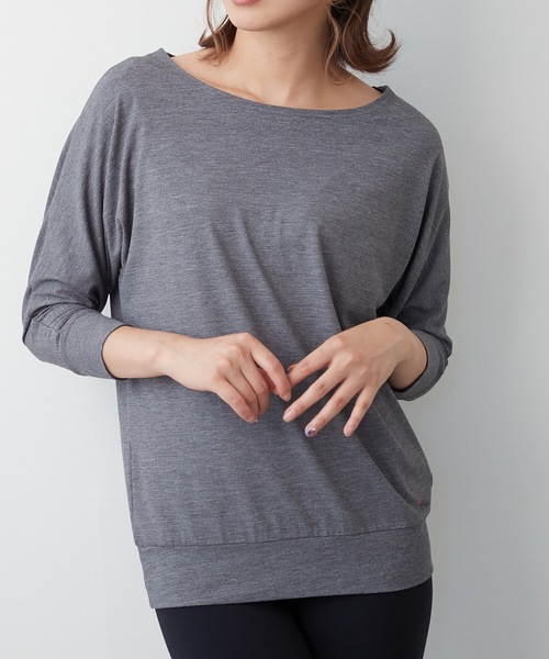 FILA（フィラ）の「【FILA / フィラ】レディース水陸両用 接触冷感 吸水速乾 リブ使い7分袖Tシャツ（Tシャツ/カットソー・レディース・ブラック/杢グレー/ホワイト/ネイビー・SMALL/LARGE/MEDIUM/X-LARGE）」の4枚目の写真