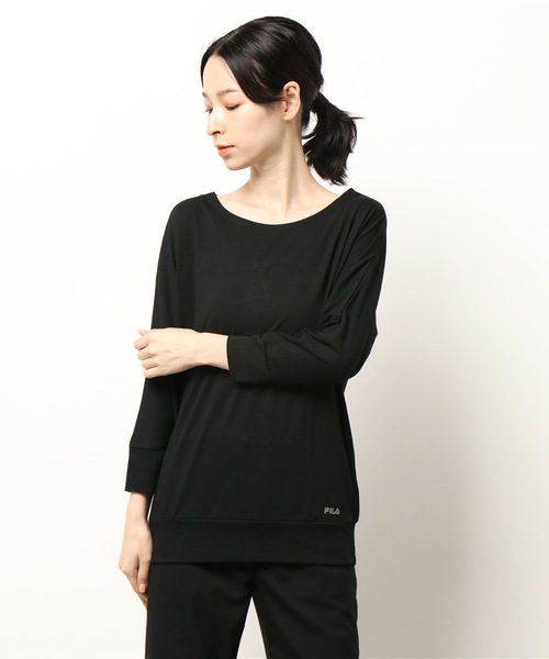 FILA（フィラ）の「【FILA / フィラ】レディース水陸両用 接触冷感 吸水速乾 リブ使い7分袖Tシャツ（Tシャツ/カットソー・レディース・ブラック/杢グレー/ホワイト/ネイビー・SMALL/LARGE/MEDIUM/X-LARGE）」の10枚目の写真