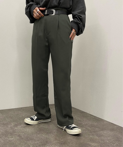 apres jour mignon（アプレジュールミニョン）の「センタープレスストレートパンツ【SETUP着用可能】【ZOZOTOWN限定アイテム】（その他パンツ・レディース・パープル系その他3/ブラック/ダークグリーン/グリーン系その他2・MEDIUM/X-LARGE/SMALL）」の11枚目の写真