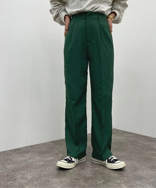 apres jour mignon（アプレジュールミニョン）の「センタープレスストレートパンツ【SETUP着用可能】【ZOZOTOWN限定アイテム】（その他パンツ・レディース・パープル系その他3/ブラック/ダークグリーン/グリーン系その他2・MEDIUM/X-LARGE/SMALL）」の17枚目の写真