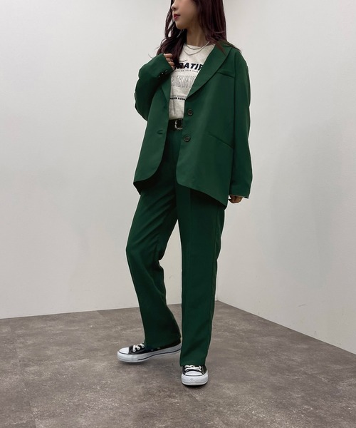 apres jour mignon（アプレジュールミニョン）の「センタープレスストレートパンツ【SETUP着用可能】【ZOZOTOWN限定アイテム】（その他パンツ・レディース・パープル系その他3/ブラック/ダークグリーン/グリーン系その他2・MEDIUM/X-LARGE/SMALL）」の21枚目の写真