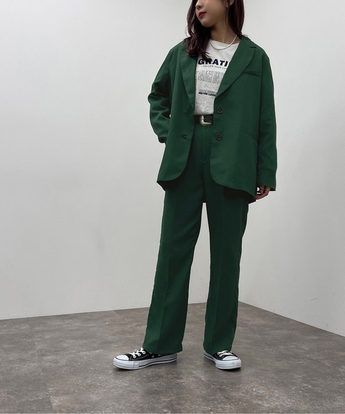 apres jour mignon（アプレジュールミニョン）の「センタープレスストレートパンツ【SETUP着用可能】【ZOZOTOWN限定アイテム】（その他パンツ・レディース・パープル系その他3/ブラック/ダークグリーン/グリーン系その他2・MEDIUM/X-LARGE/SMALL）」の22枚目の写真