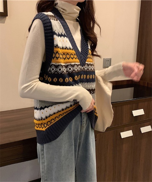 MAISON DE THERESE(メゾン ド テレーズ)の「Vネックノルディック ニットベスト セーター(ベスト・レディース・B/A/C・FREE)」の18枚目の写真