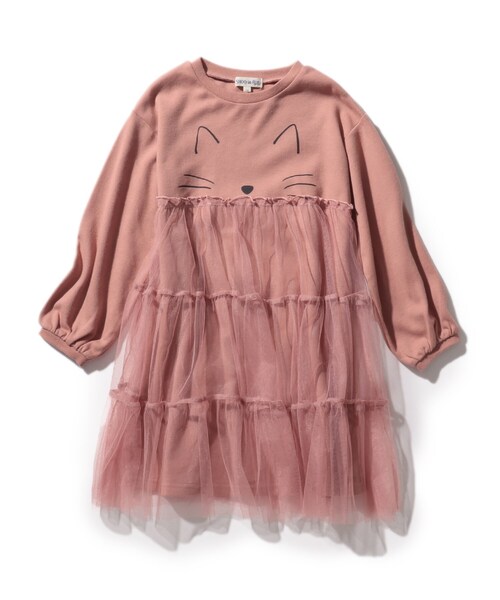 SHOO・LA・RUE（シューラルー）の「◆【90-130cm/ハロコレ】ネコチュールワンピース（ワンピース・キッズ・ブラック/パープル系2/ピンク系・10/09/13/12/11）」の3枚目の写真