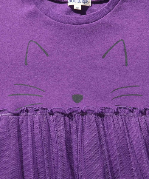 SHOO・LA・RUE（シューラルー）の「◆【90-130cm/ハロコレ】ネコチュールワンピース（ワンピース・キッズ・ブラック/パープル系2/ピンク系・10/09/13/12/11）」の5枚目の写真