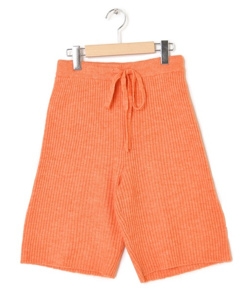 w closet（ダブルクローゼット）の「2×2リブハーフパンツ（その他パンツ・レディース・グリーン/グレー系その他/オレンジ/オフホワイト・FREE）」の4枚目の写真