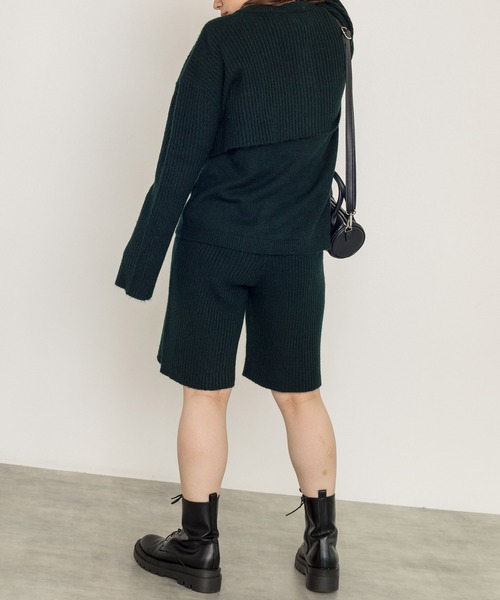 w closet（ダブルクローゼット）の「2×2リブハーフパンツ（その他パンツ・レディース・グリーン/グレー系その他/オレンジ/オフホワイト・FREE）」の11枚目の写真