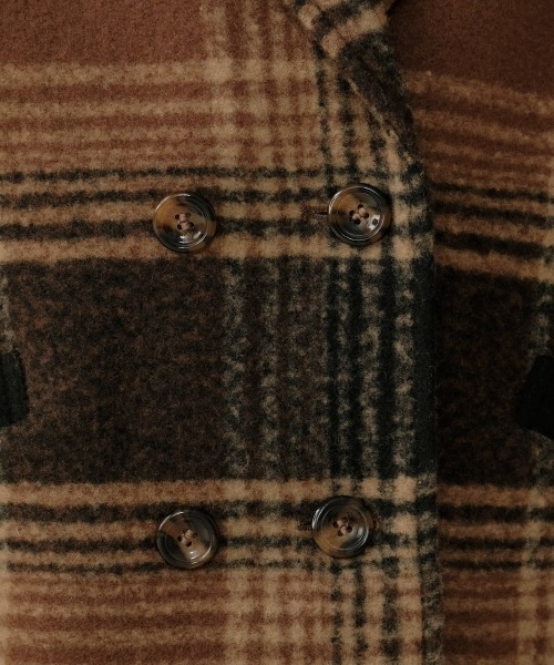 Bab（バブ）の「【WEB限定】チェック柄オーバーミドルコート（チェスターコート・レディース・ブラウン/ブラック・38）」の4枚目の写真