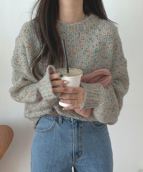 Haley Pesca ミックスカラーニット プルオーバー