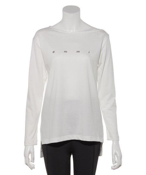 emmi（エミ）の「【emmi yoga】ロゴロンTEE（Tシャツ/カットソー・レディース・ホワイト/カーキ・FREE）」の4枚目の写真