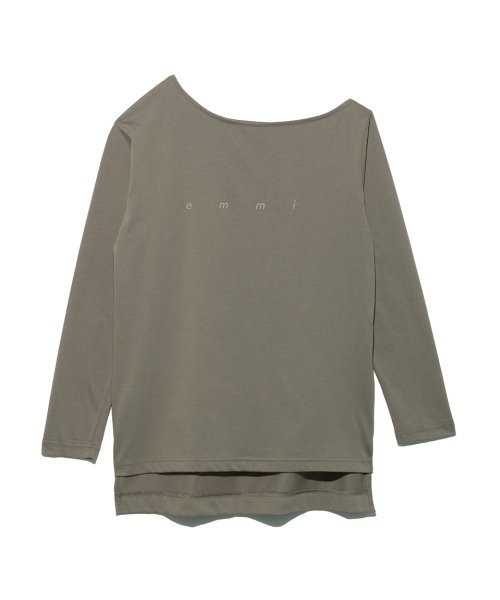 emmi（エミ）の「【emmi yoga】ロゴロンTEE（Tシャツ/カットソー・レディース・ホワイト/カーキ・FREE）」の10枚目の写真
