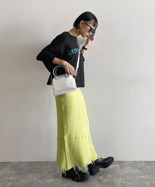 PAGEBOY（ページボーイ）の「ニットダメージスカート（スカート・レディース・ブラック/イエロー/アイボリー・FREE）」の8枚目の写真