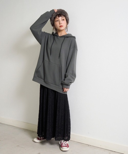 Crisp(クリスプ)の「起毛レースプリーツスカート(スカート・レディース・ブラック/アイボリー・FREE)」の3枚目の写真