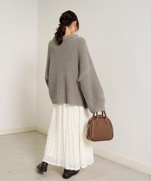 Crisp(クリスプ)の「起毛レースプリーツスカート(スカート・レディース・ブラック/アイボリー・FREE)」の15枚目の写真