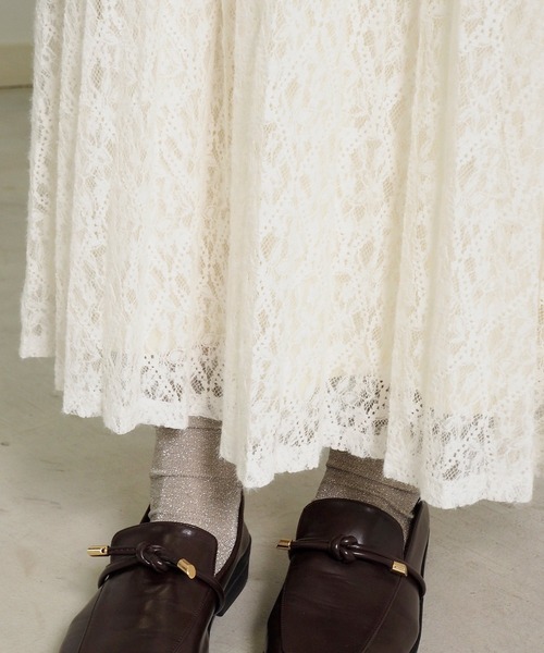 Crisp(クリスプ)の「起毛レースプリーツスカート(スカート・レディース・ブラック/アイボリー・FREE)」の18枚目の写真