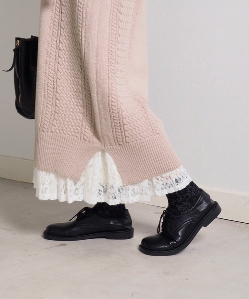 Crisp(クリスプ)の「起毛レースプリーツスカート(スカート・レディース・ブラック/アイボリー・FREE)」の20枚目の写真