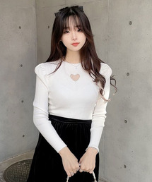 titty＆Co. PETIT by poyo | 【ファッションインフルエンサーPOYO×titty&Co.】オープンハートリブニットPO(ニット/セーター)