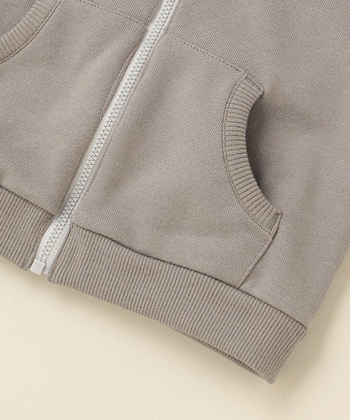 sense of wonder（センスオブワンダー）の「フード裏リバティファブリック裏毛パーカ【日本製】（パーカー・キッズ・モカ/ブルー・110cm/120cm/130cm/80-90cm/100cm）」の6枚目の写真