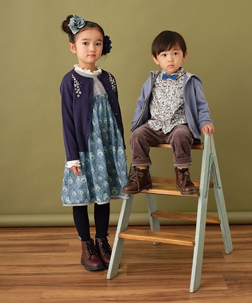 sense of wonder（センスオブワンダー）の「フード裏リバティファブリック裏毛パーカ【日本製】（パーカー・キッズ・モカ/ブルー・110cm/120cm/130cm/80-90cm/100cm）」の13枚目の写真