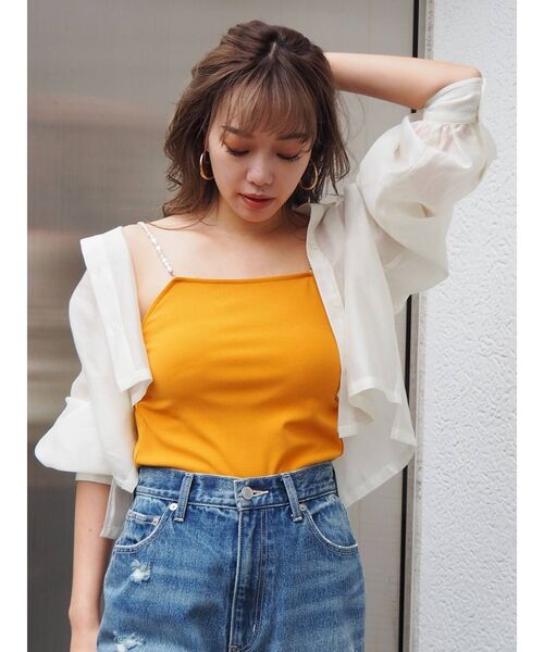 EVRIS（エヴリス）の「シアーショートレングスシャツ（シャツ/ブラウス・レディース・グリーン/パープル/ホワイト/ブラック・FREE）」の20枚目の写真