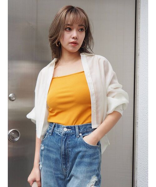 EVRIS（エヴリス）の「シアーショートレングスシャツ（シャツ/ブラウス・レディース・グリーン/パープル/ホワイト/ブラック・FREE）」の21枚目の写真